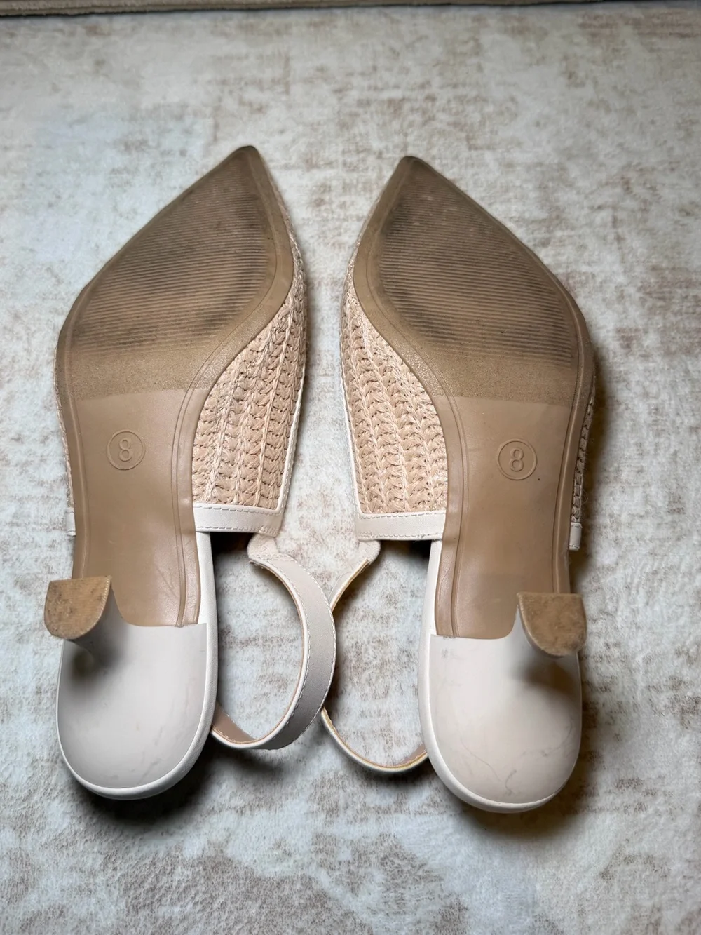 A New Day Milan Raffia Slingback Heels Beige Women’s Size 8